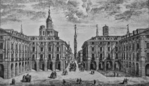 Anno 1749 - Entrata e prospetto della piazza di Porta Palazzo di Torino